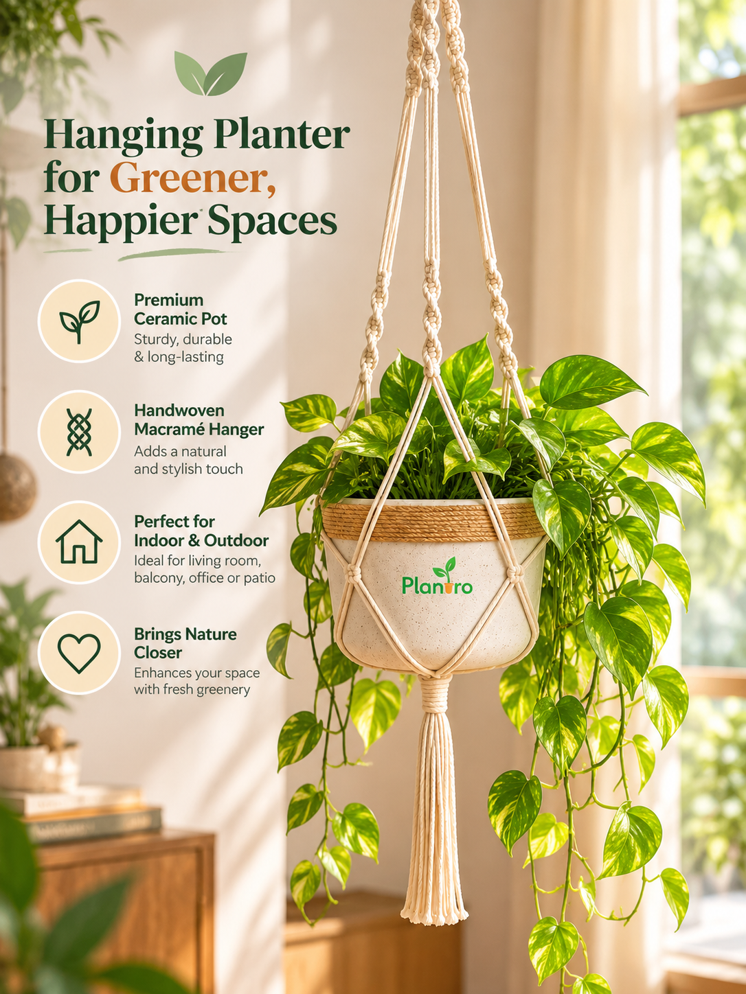 Hanging Macrame Planter thumbnail 2
